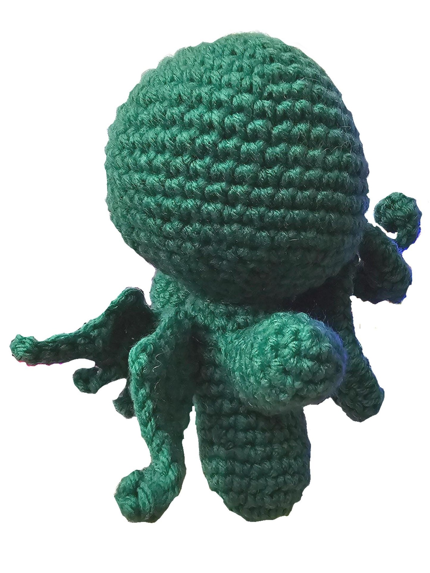 Handmade Teal Crochet Cthulhu Plush - 6” Cute Eldritch Horror Toy - Geek Gift & Desk Buddy Plushie